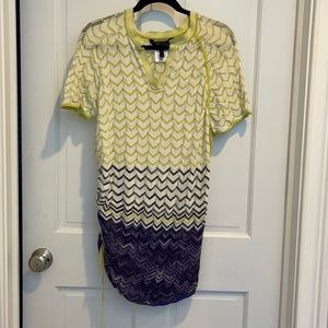 BCBGMaxAzria Lime Green and Purple Knit Tunic